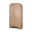 Mercana Sorina Reverse Fluted Light Brown Wood Curio Cabinet