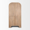 Mercana Sorina Reverse Fluted Light Brown Wood Curio Cabinet