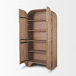 Mercana Sorina Reverse Fluted Light Brown Wood Curio Cabinet