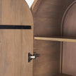 Mercana Sorina Reverse Fluted Light Brown Wood Curio Cabinet