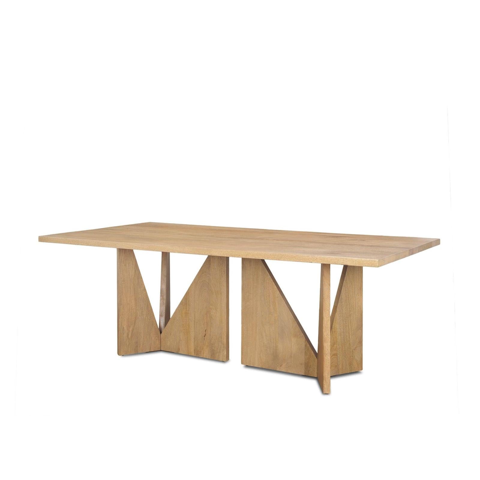 Mercana Tarro Wood w/ Geometrical Base Dining Table