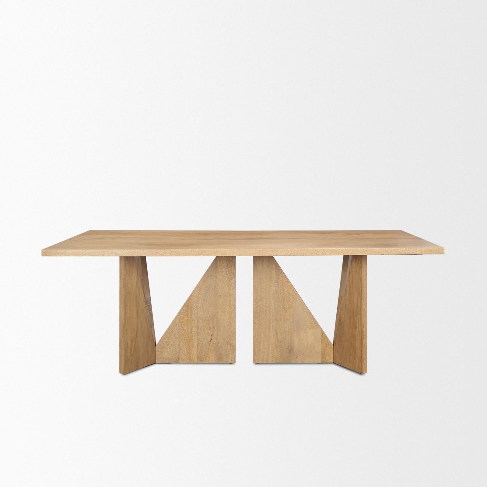 Mercana Tarro Wood w/ Geometrical Base Dining Table