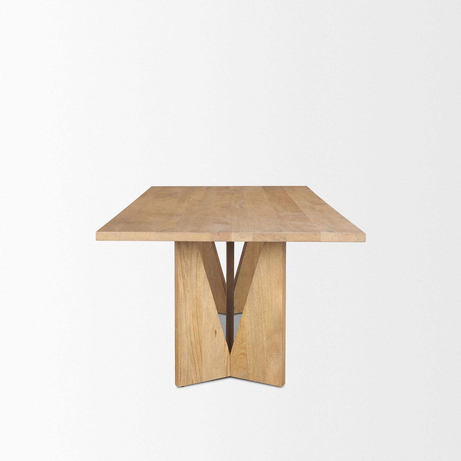Mercana Tarro Wood w/ Geometrical Base Dining Table