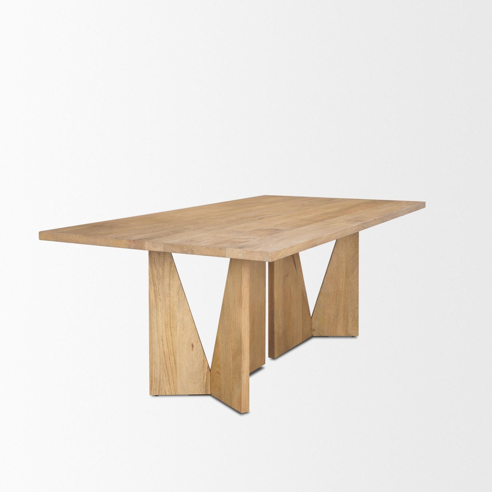 Mercana Tarro Wood w/ Geometrical Base Dining Table
