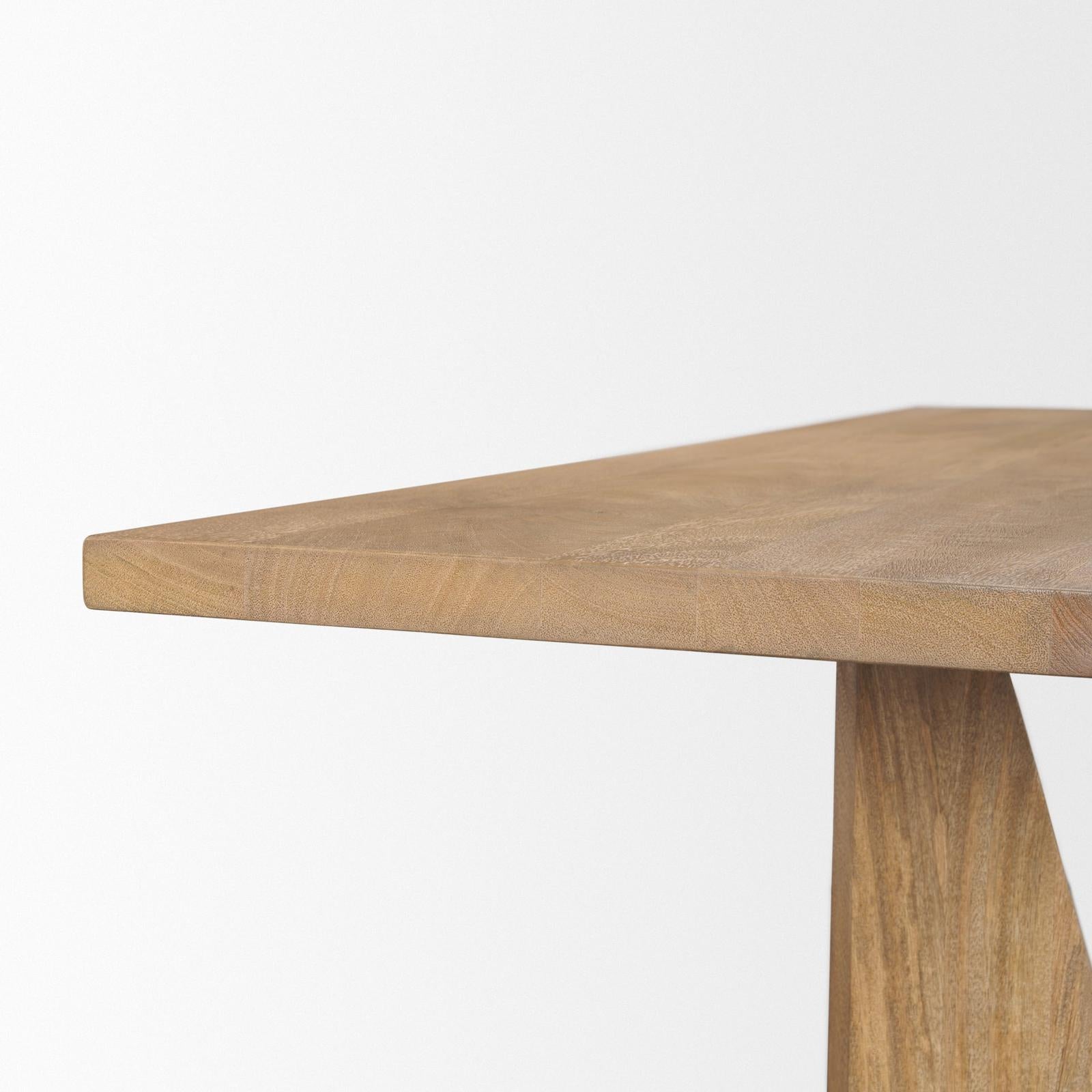 Mercana Tarro Wood w/ Geometrical Base Dining Table