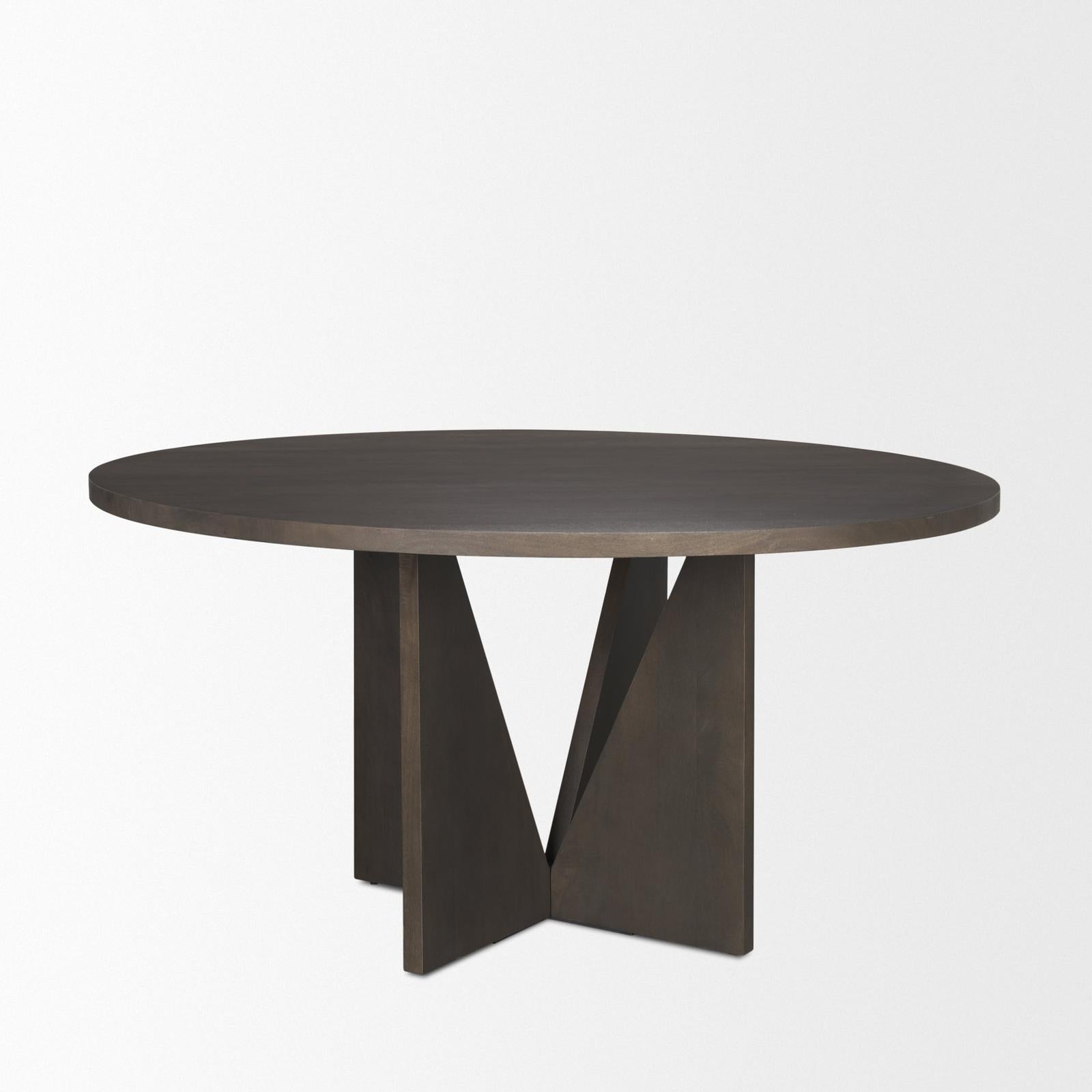 Mercana Tarro Wood w/ Geometrical Base Dining Table