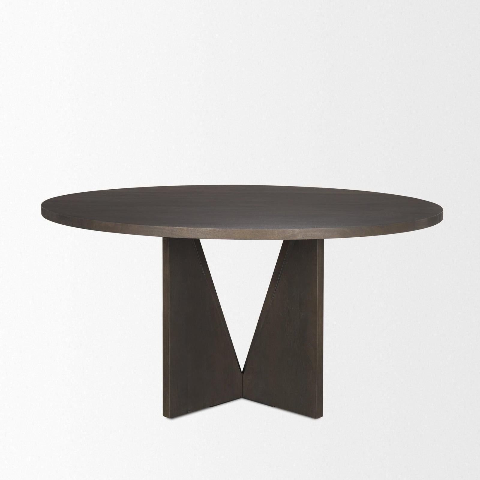 Mercana Tarro Wood w/ Geometrical Base Dining Table