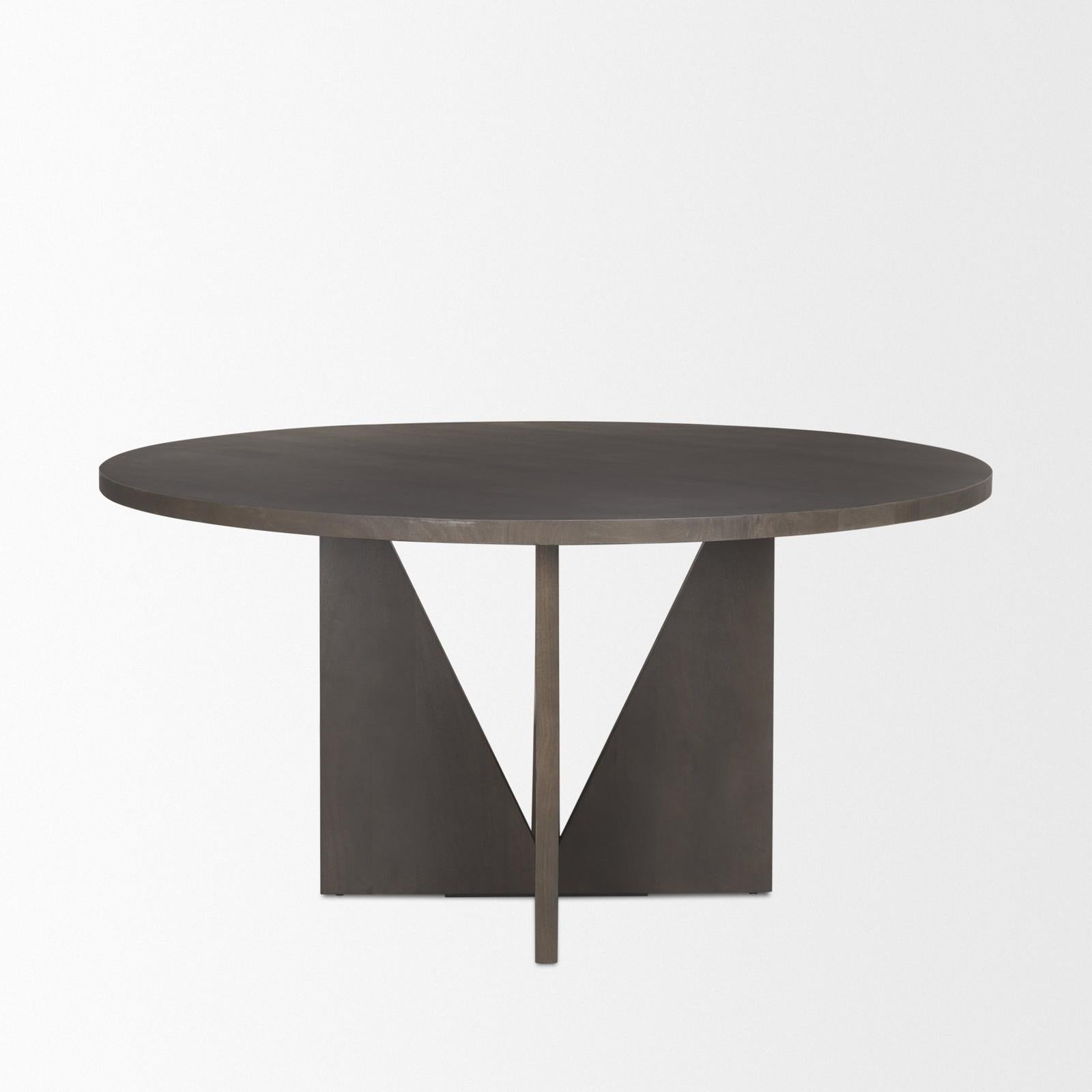 Mercana Tarro Wood w/ Geometrical Base Dining Table