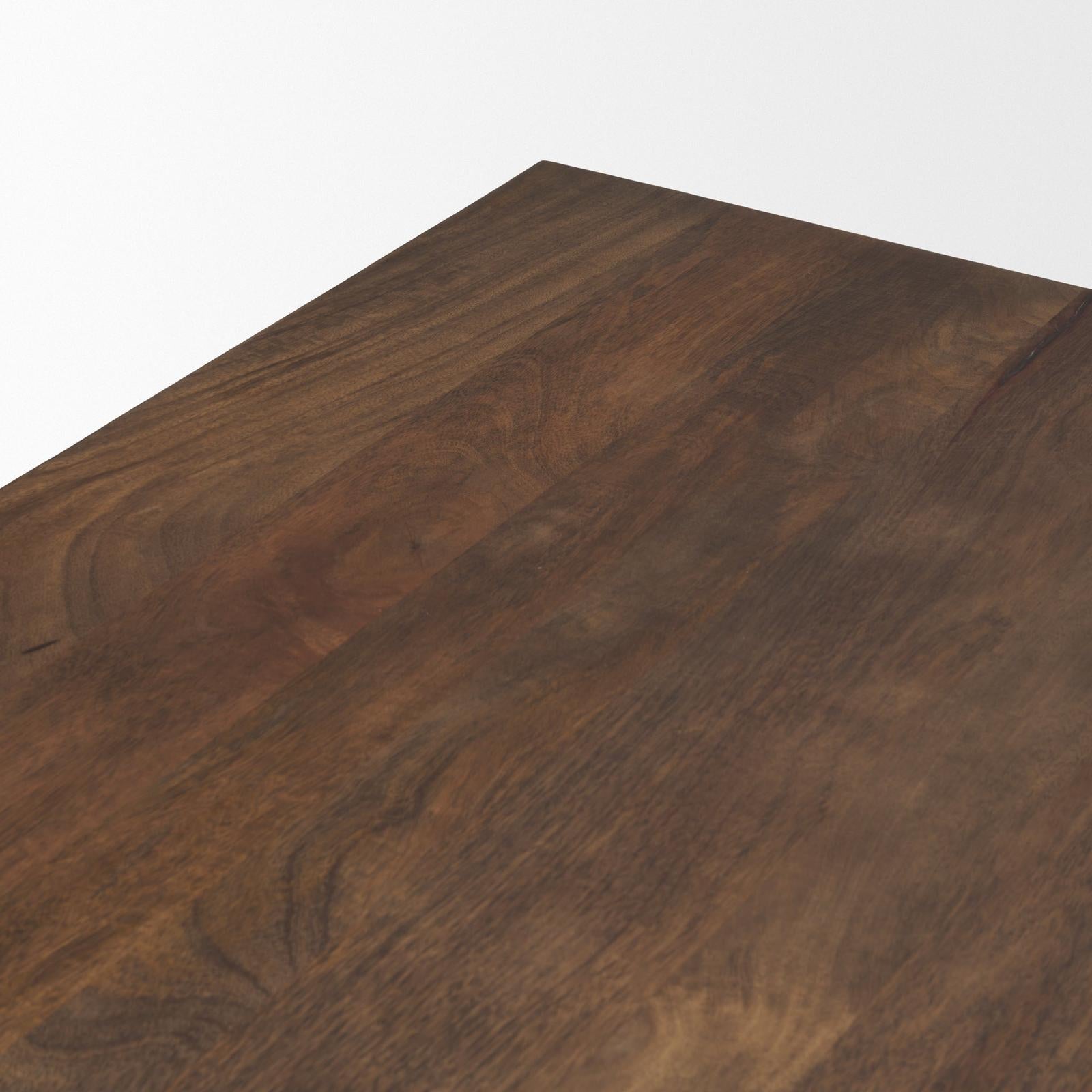 Mercana Wolcott Rectangular Dark Brown Solid Wood Dining Table