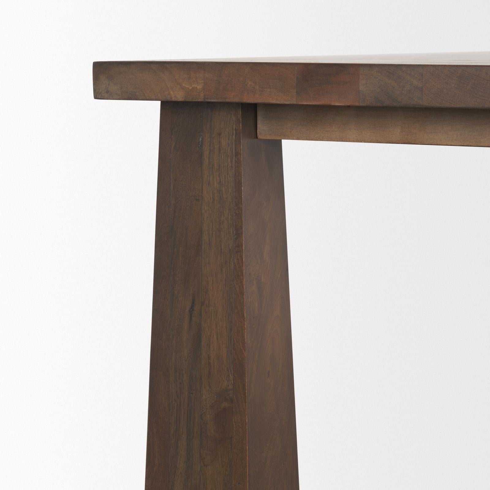 Mercana Wolcott Rectangular Dark Brown Solid Wood Dining Table