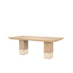 Mercana Shivon Light Brown Mango Wood W/ Travertine Dining Table