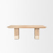 Mercana Shivon Light Brown Mango Wood W/ Travertine Dining Table