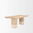 Mercana Shivon Light Brown Mango Wood W/ Travertine Dining Table