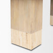 Mercana Shivon Light Brown Mango Wood W/ Travertine Dining Table