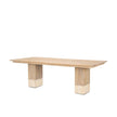 Mercana Shivon Light Brown Mango Wood W/ Travertine Dining Table