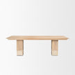 Mercana Shivon Light Brown Mango Wood W/ Travertine Dining Table