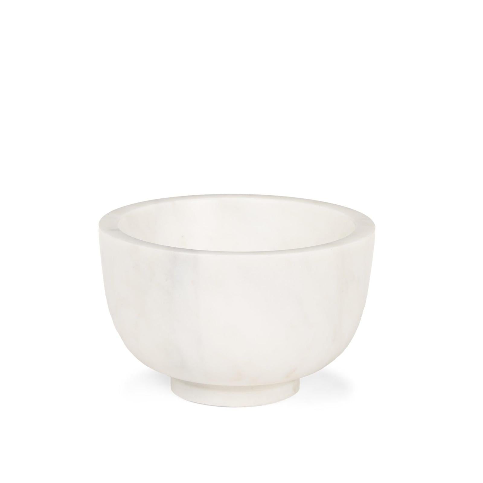 Mercana Katora Premium Solid White Marble Bowl