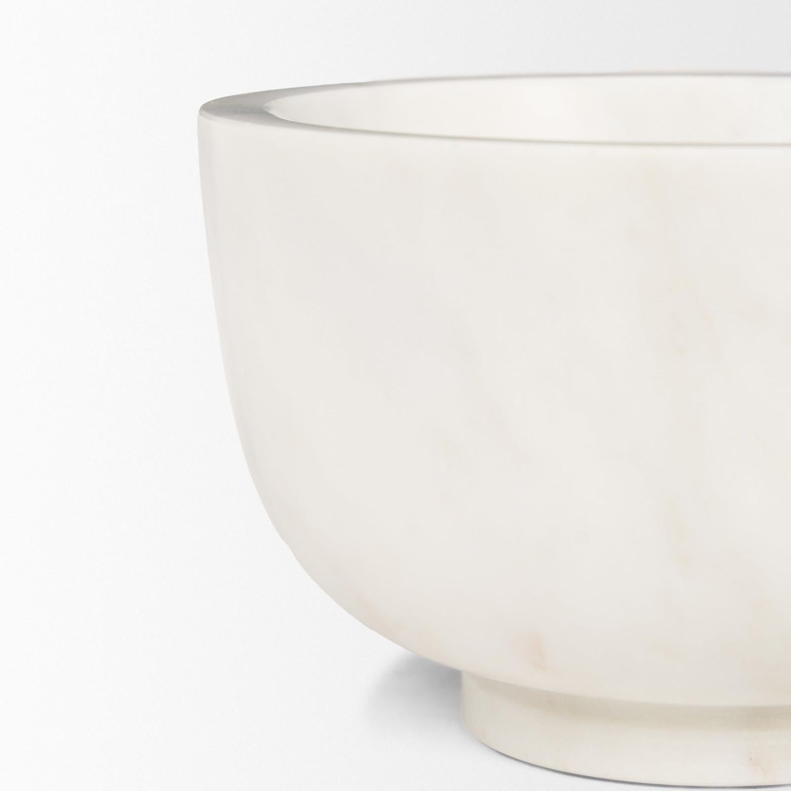 Mercana Katora Premium Solid White Marble Bowl