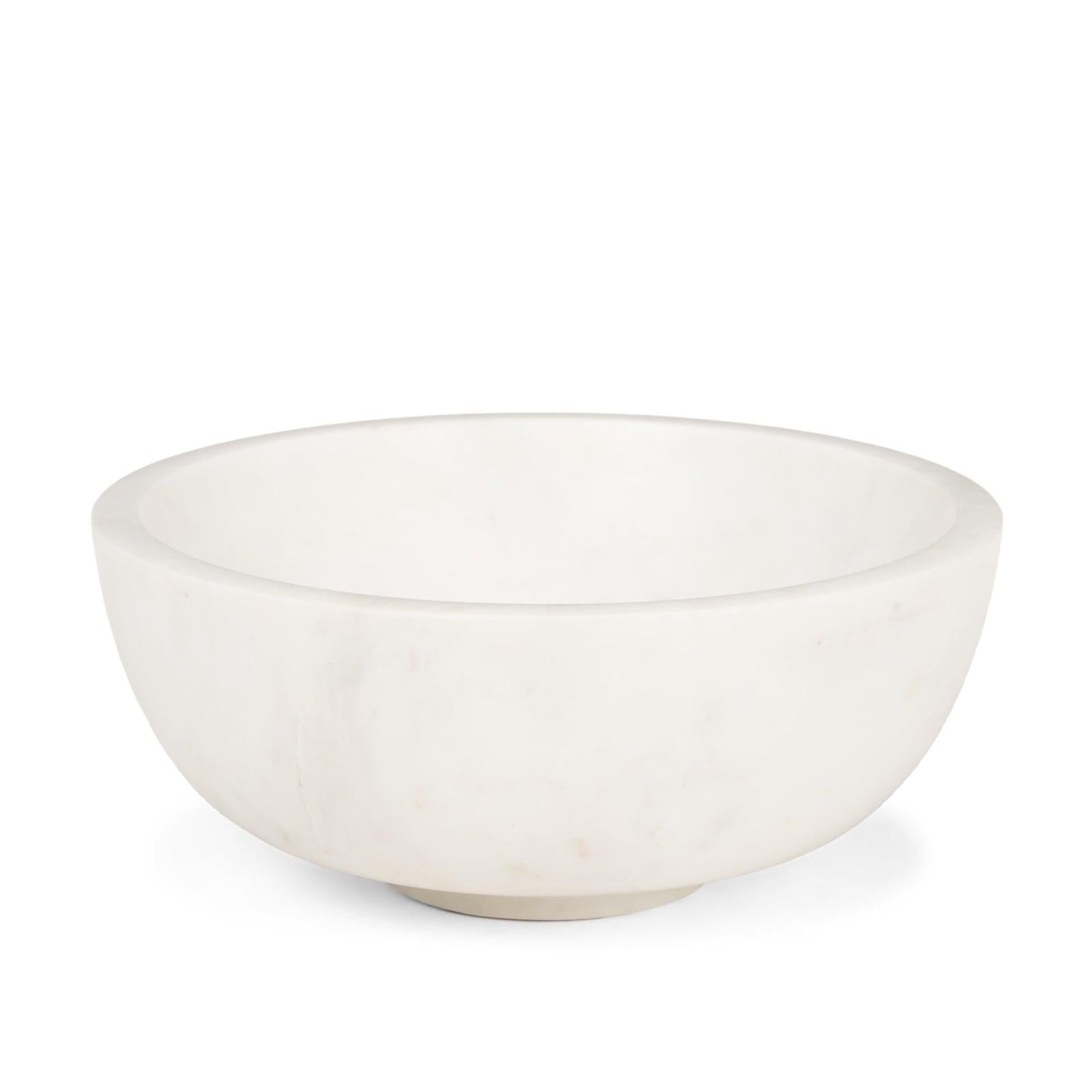 Mercana Katora Premium Solid White Marble Bowl