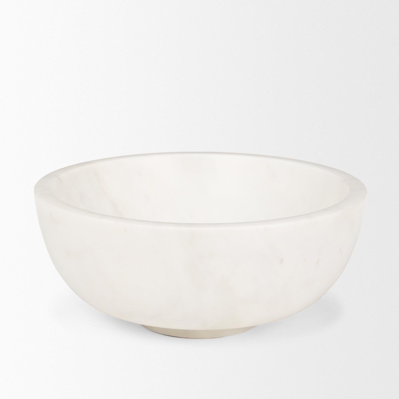 Mercana Katora Premium Solid White Marble Bowl
