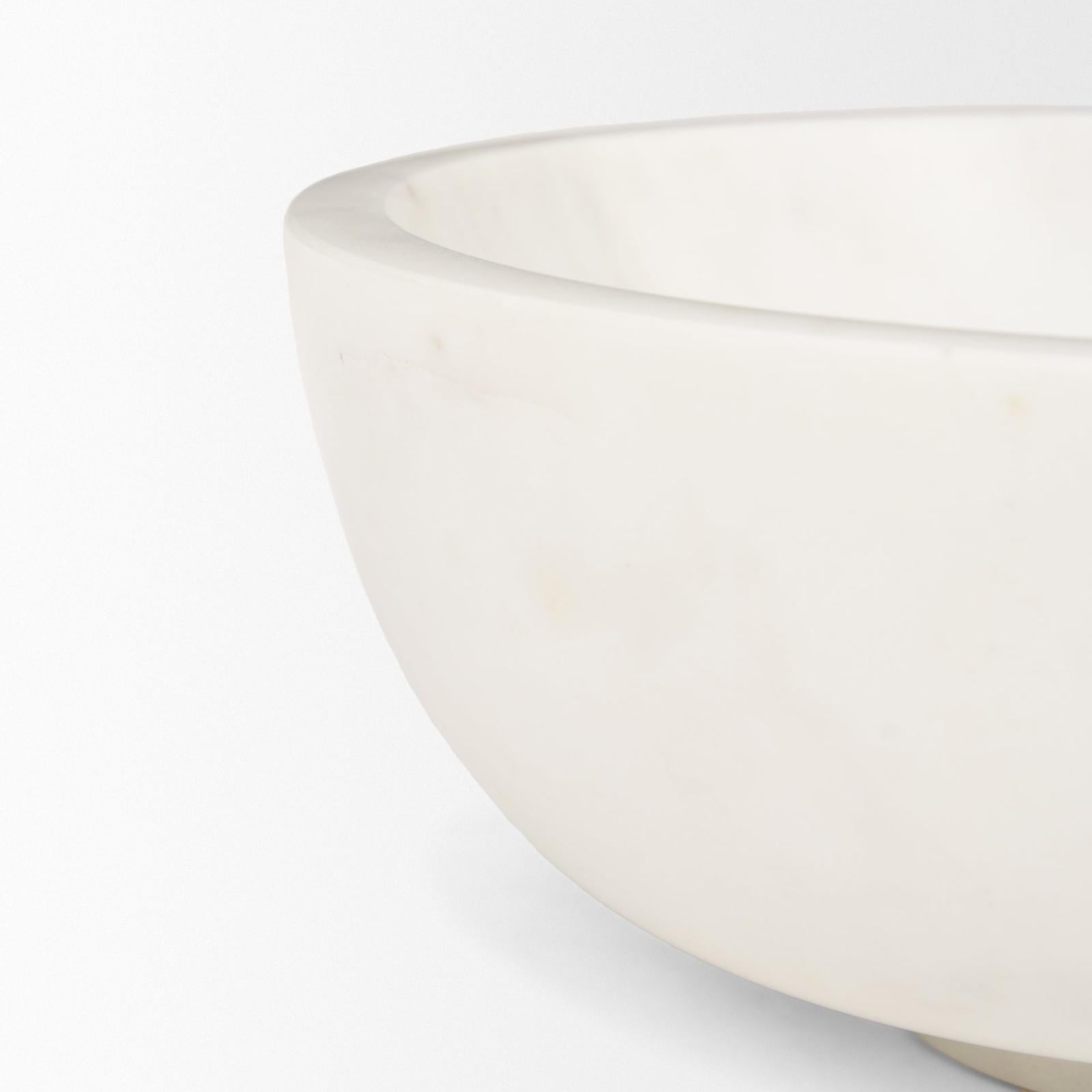 Mercana Katora Premium Solid White Marble Bowl
