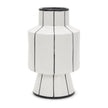 Mercana Dinah White w/ Black Stripes Ceramic Vase Clearance