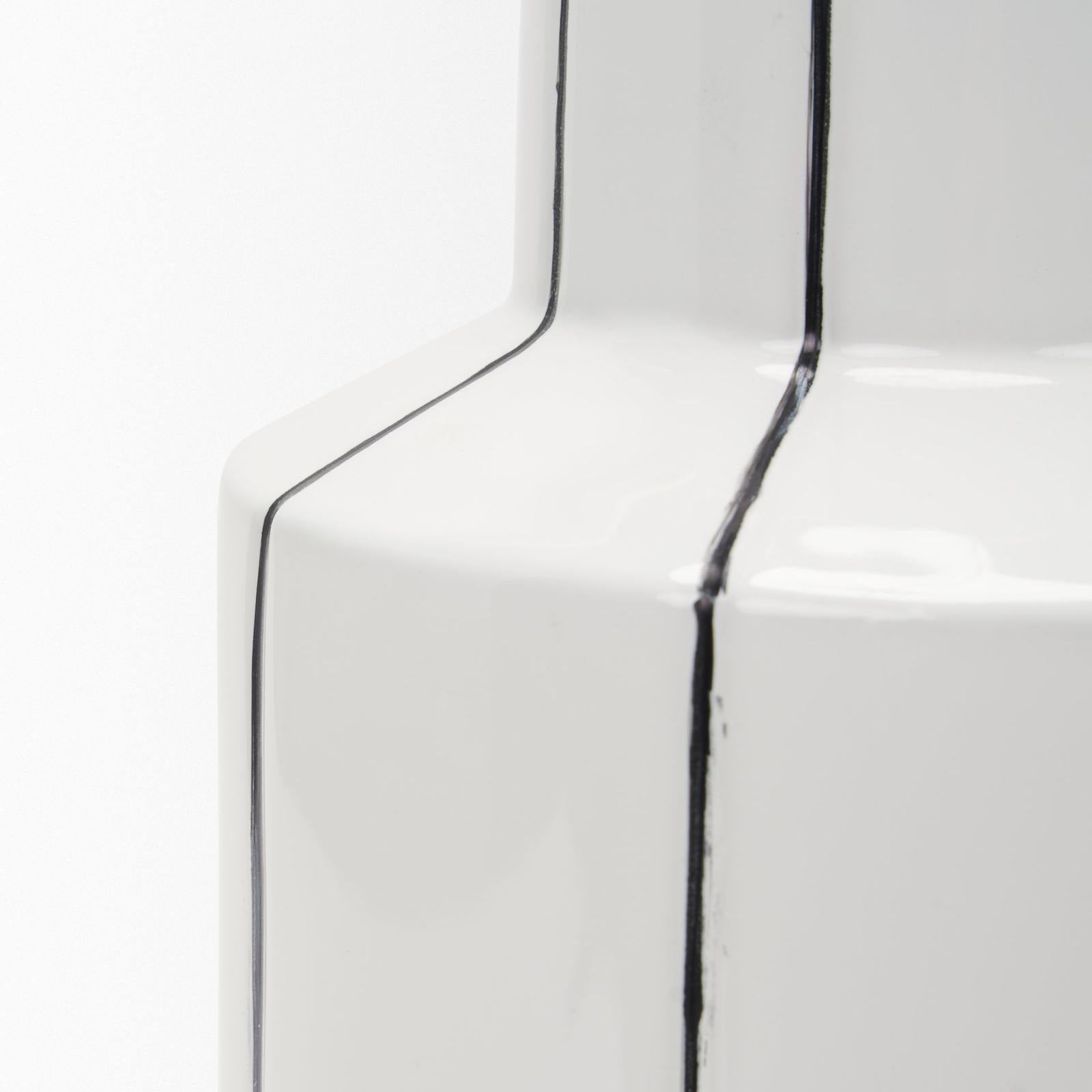Mercana Dinah White w/ Black Stripes Ceramic Vase Clearance