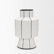 Mercana Dinah White w/ Black Stripes Ceramic Vase Clearance