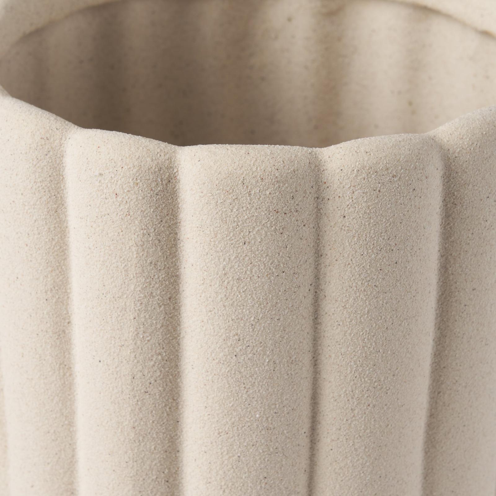 Mercana Mira Textured Blush Beige Fluted Ceramic Vase