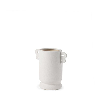 Mercana Dylan Textured Off White w/ Handles Ceramic Vase Clearance