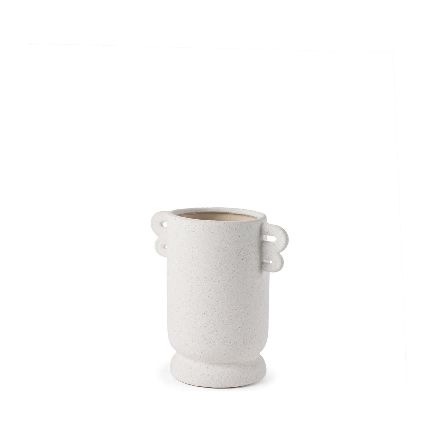 Mercana Dylan Textured Off White w/ Handles Ceramic Vase Clearance