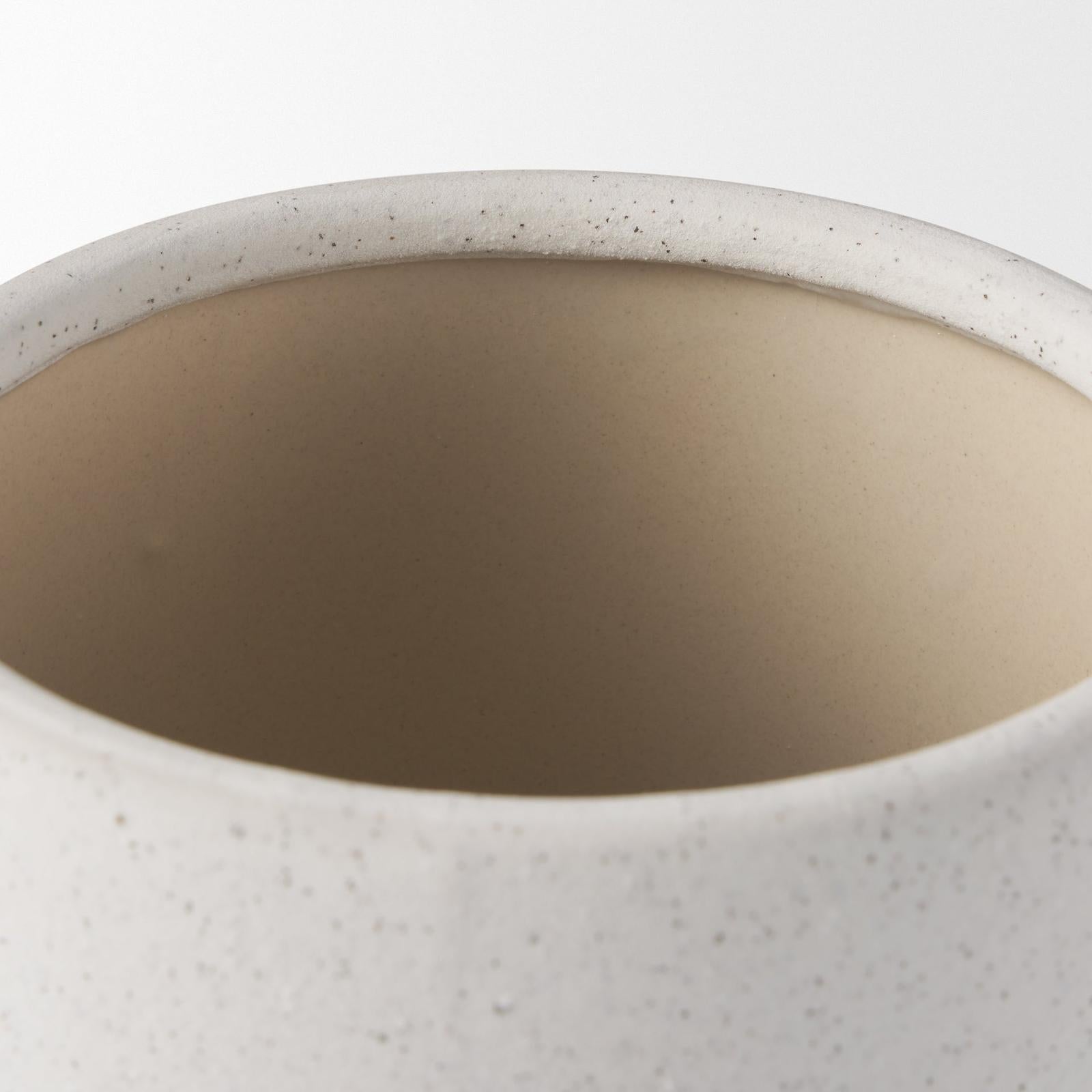 Mercana Dylan Textured Off White w/ Handles Ceramic Vase Clearance