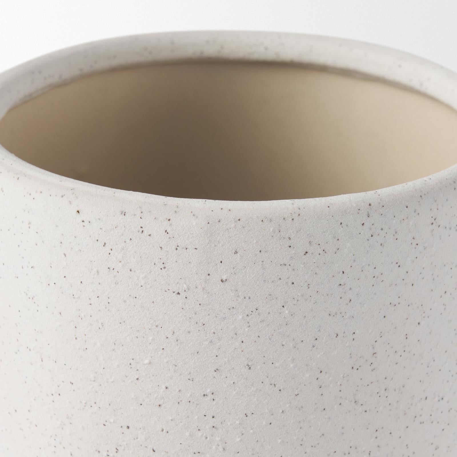 Mercana Dylan Textured Off White w/ Handles Ceramic Vase Clearance