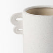 Mercana Dylan Textured Off White w/ Handles Ceramic Vase Clearance