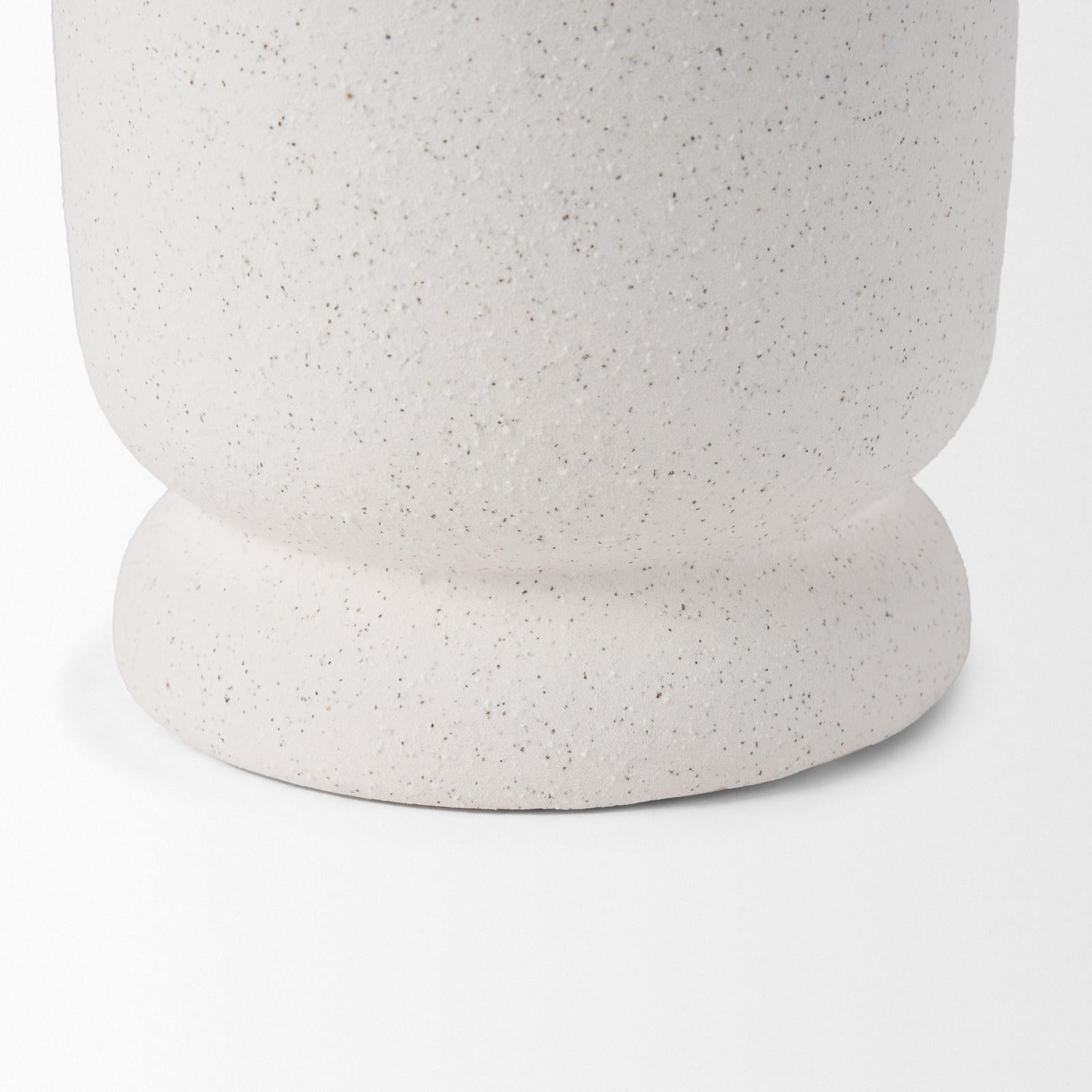Mercana Dylan Textured Off White w/ Handles Ceramic Vase Clearance