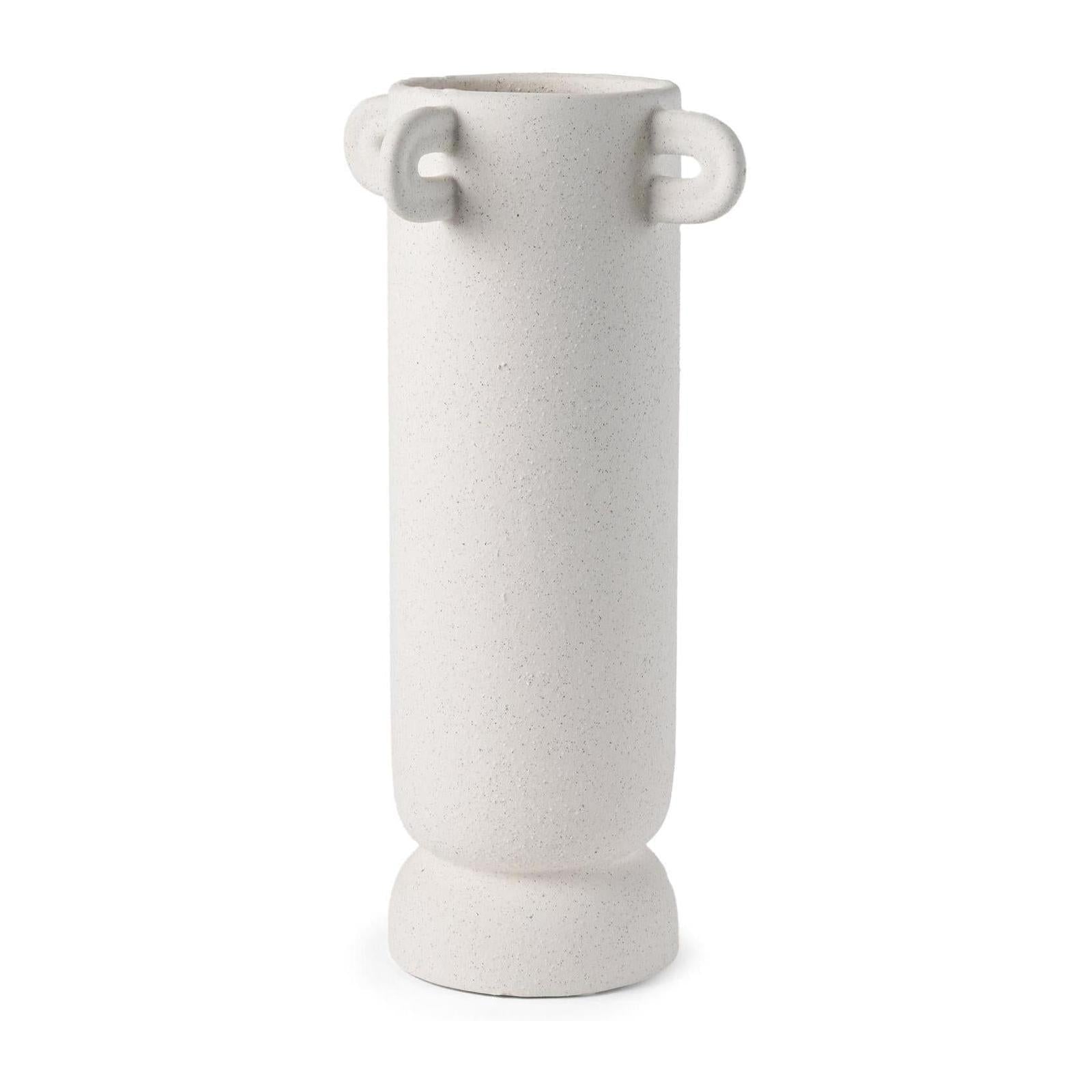 Mercana Dylan Textured Off White w/ Handles Ceramic Vase Clearance