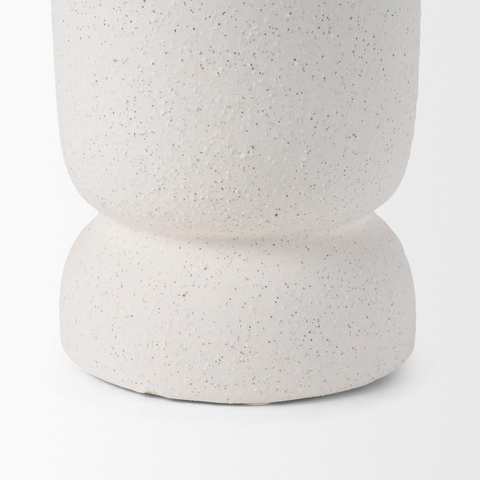 Mercana Dylan Textured Off White w/ Handles Ceramic Vase Clearance