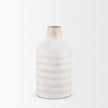 Mercana Tisha White W/ Terracotta Distressing Metal Vase