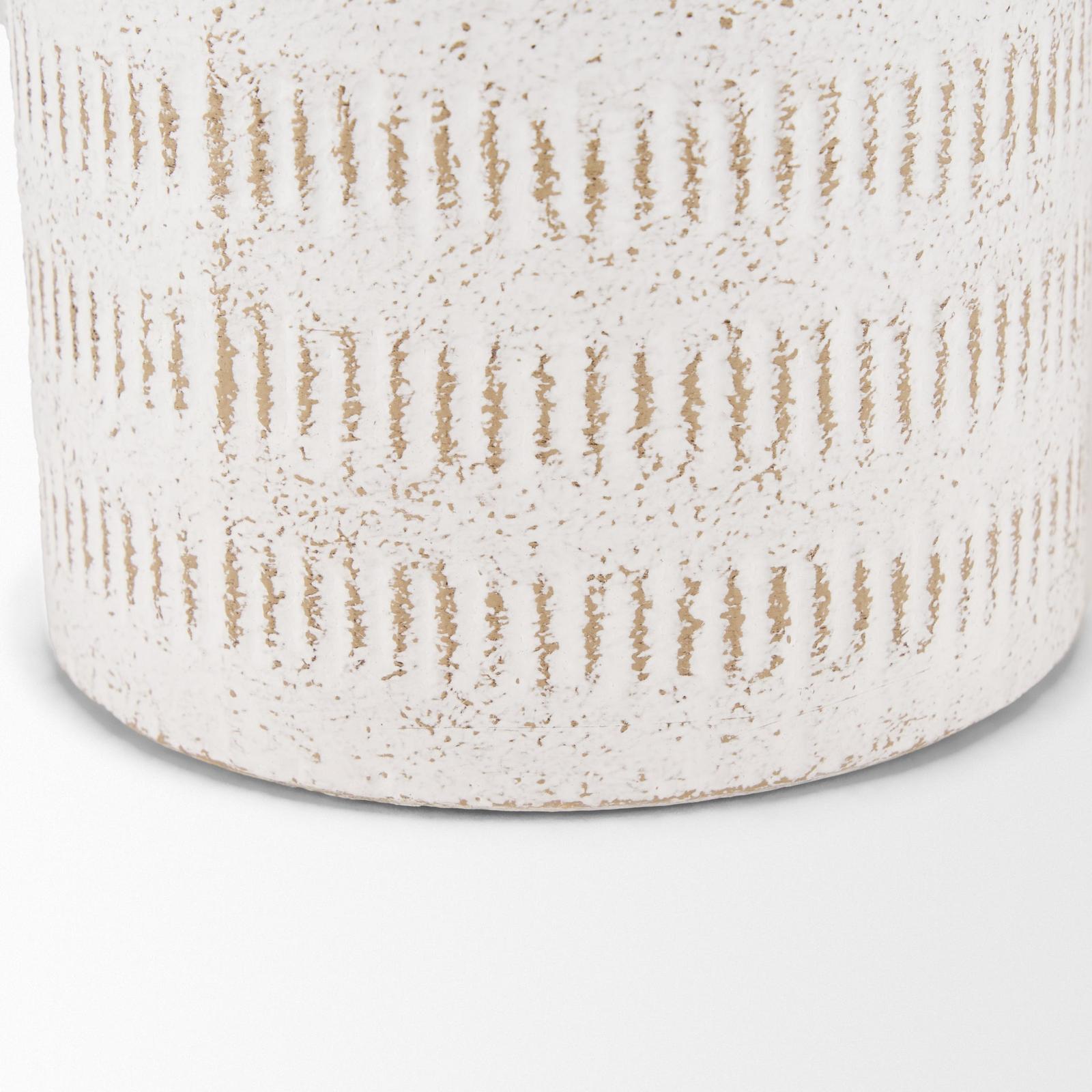 Mercana Tisha White W/ Terracotta Distressing Metal Vase