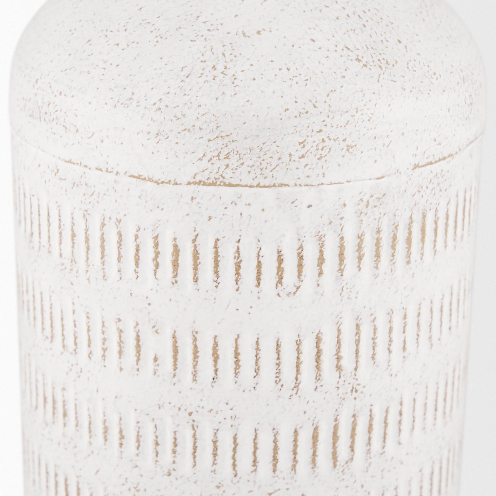 Mercana Tisha White W/ Terracotta Distressing Metal Vase