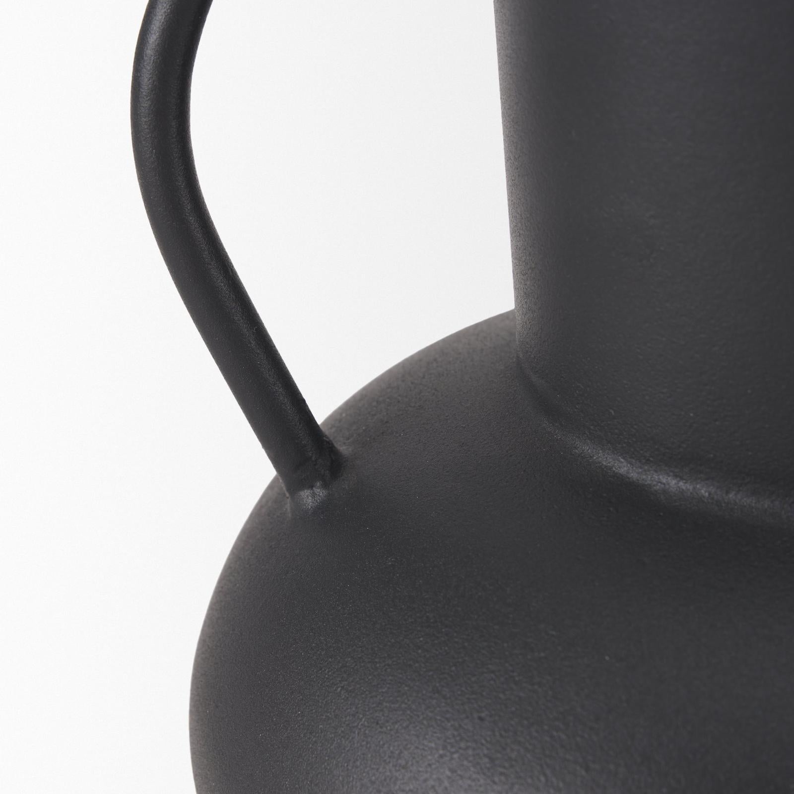 Mercana Tasya Matte Black Metal Vase