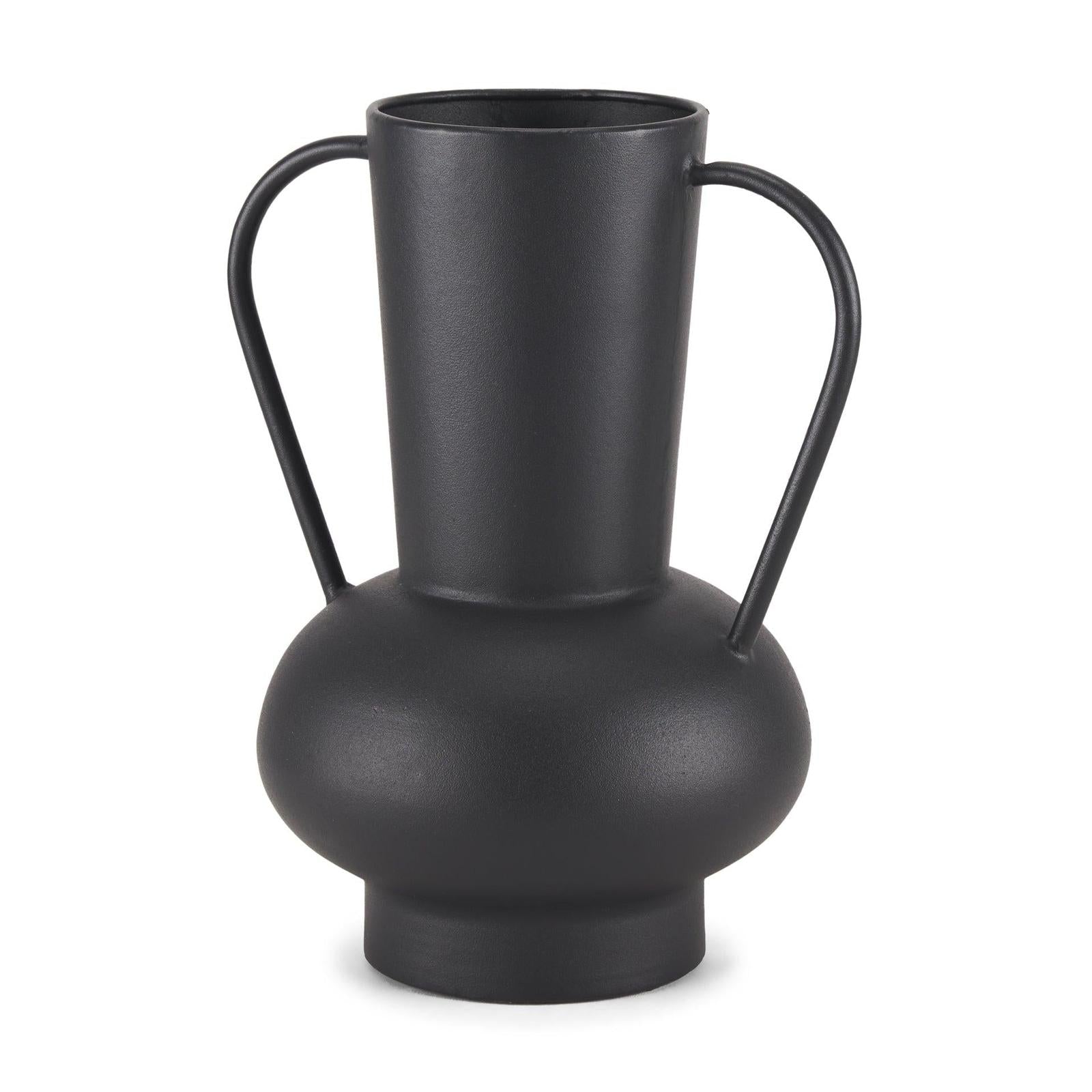 Mercana Tasya Matte Black Metal Vase