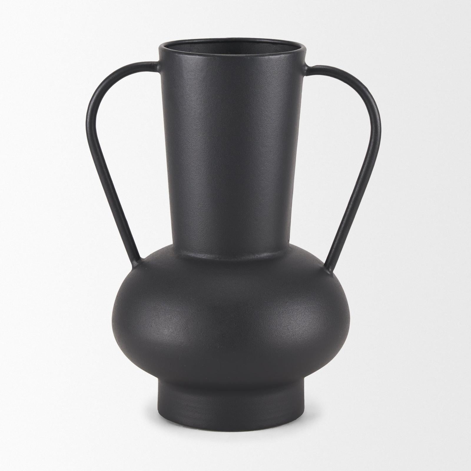 Mercana Tasya Matte Black Metal Vase