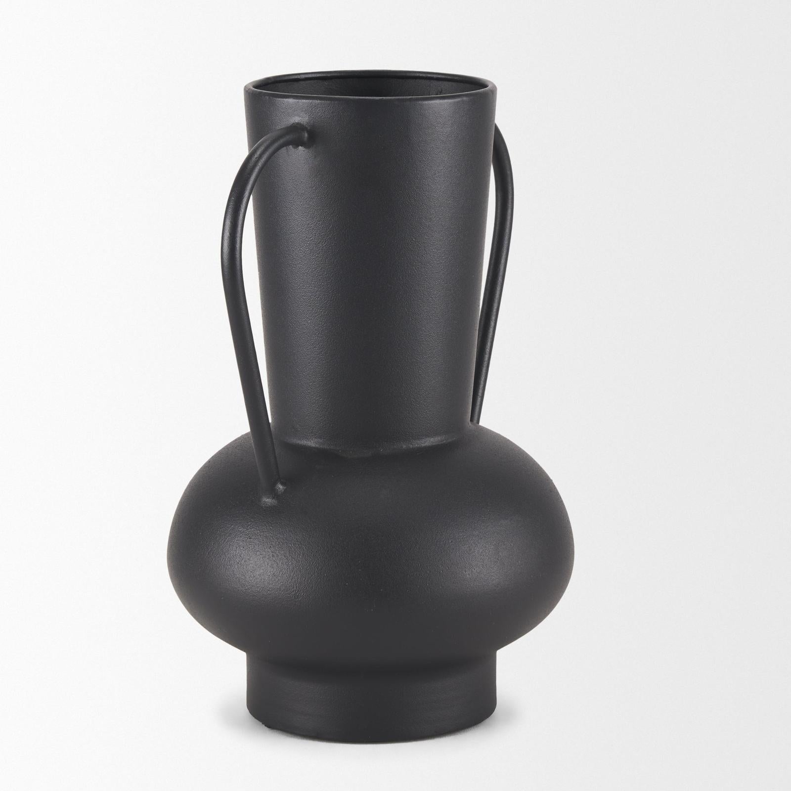 Mercana Tasya Matte Black Metal Vase