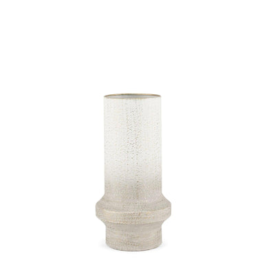 Mercana Tovah Textured White w/ Gold Metal Vase Clearance