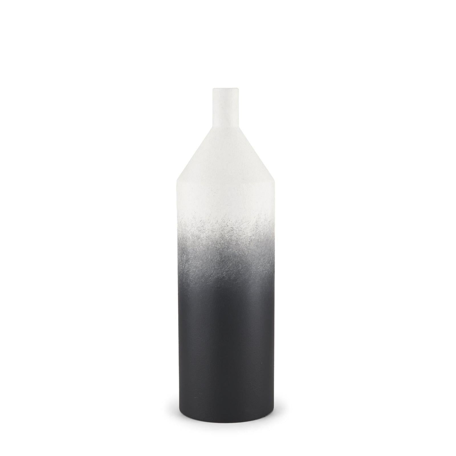 Mercana Townley White w/ Black Ombre Metal Vase Clearance