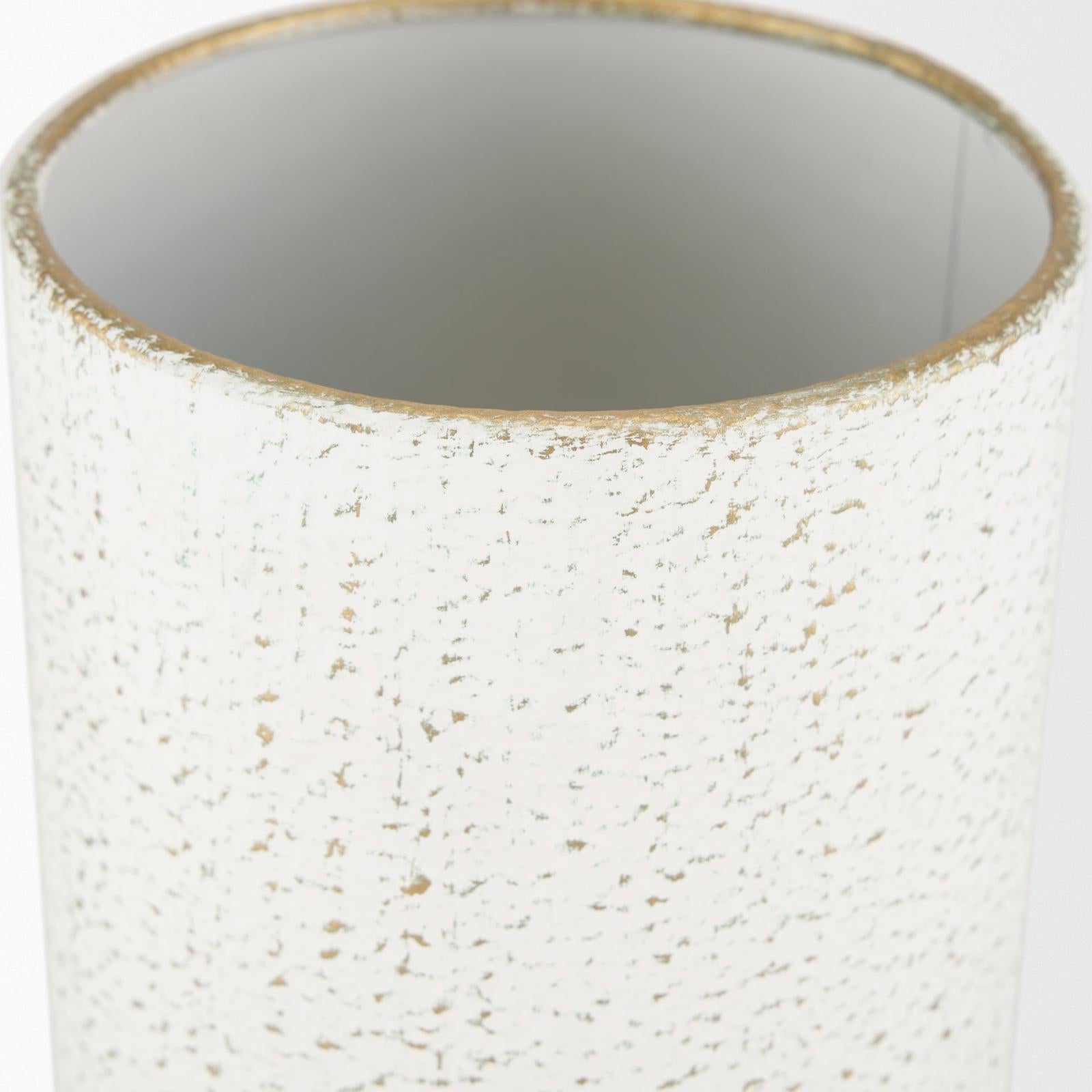 Mercana Tovah Textured White w/ Gold Metal Vase Clearance