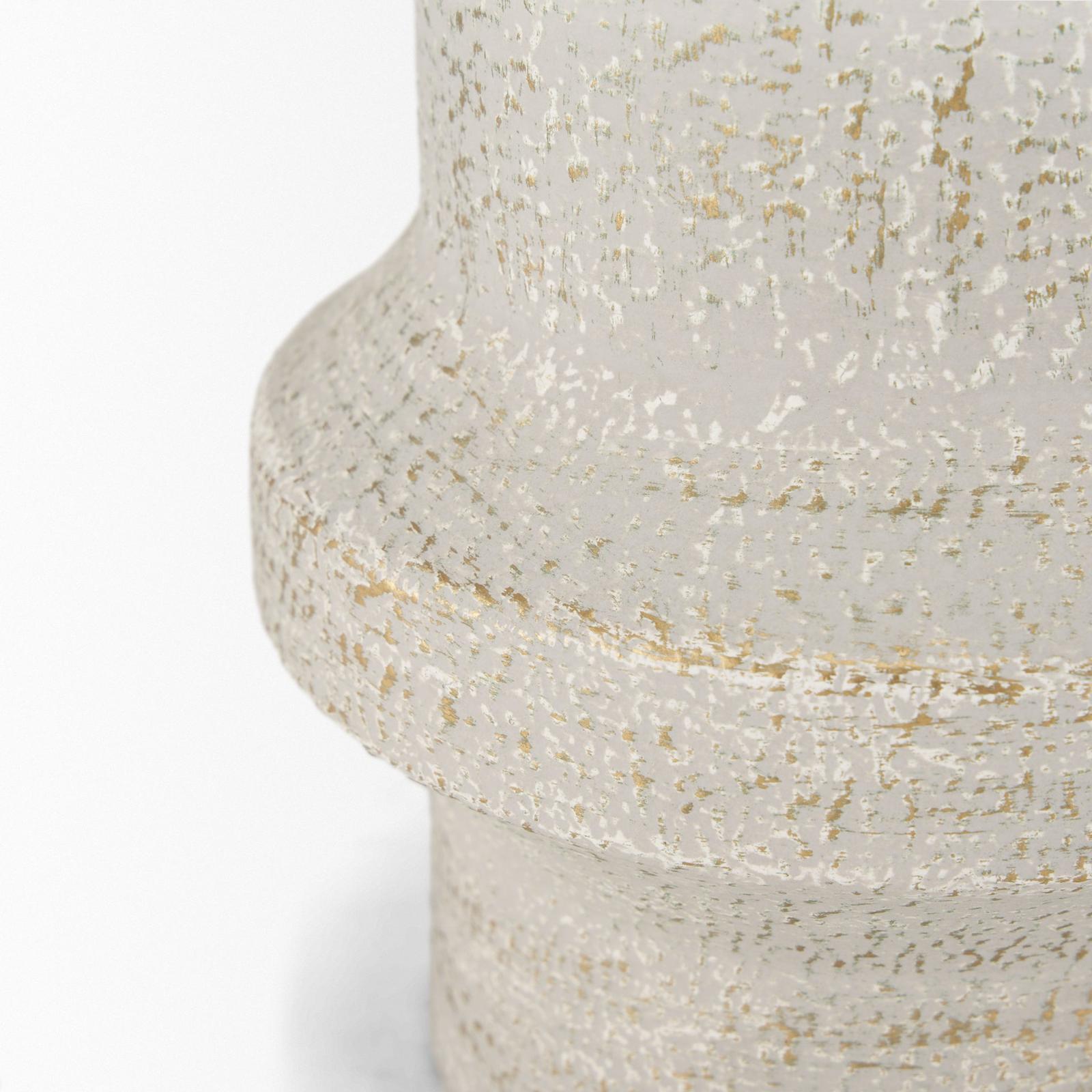 Mercana Tovah Textured White w/ Gold Metal Vase Clearance