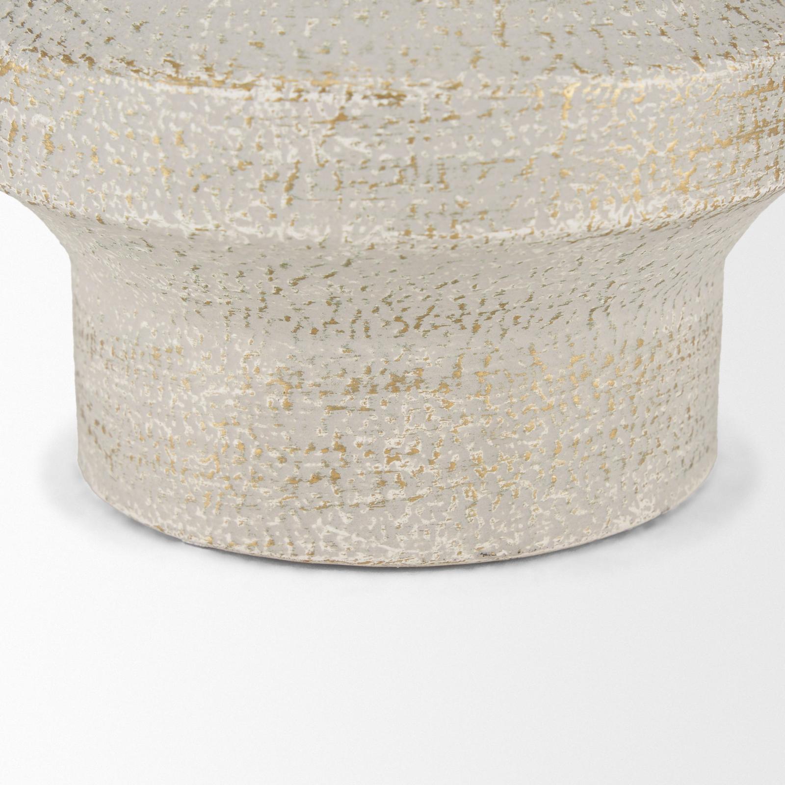 Mercana Tovah Textured White w/ Gold Metal Vase Clearance