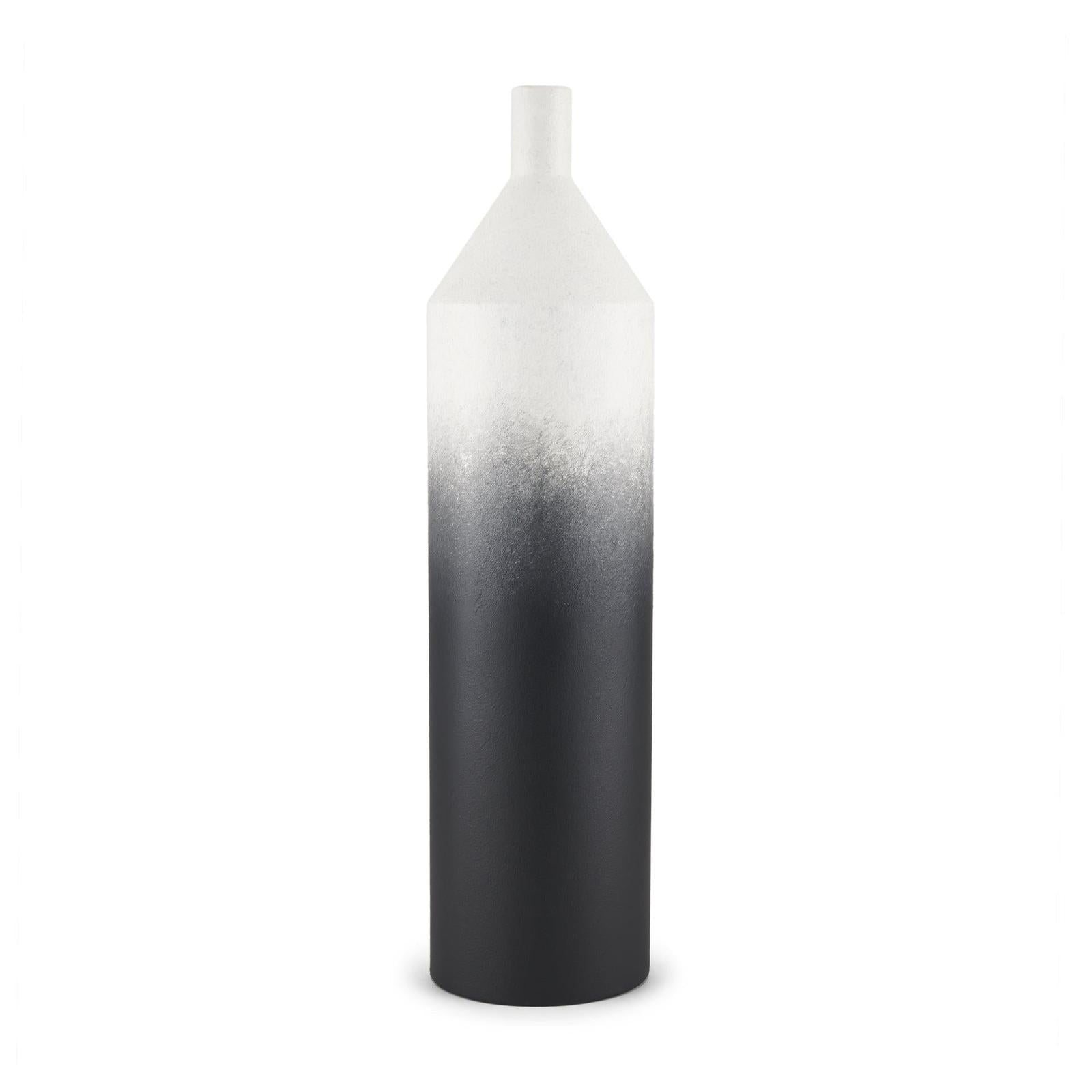 Mercana Townley White w/ Black Ombre Metal Vase Clearance